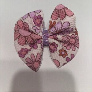 Floral Pink and Purple Kids Hair Bow